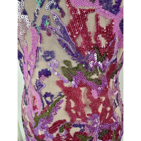 NWT Bella Barnett Loviy Purple Feather Sequin Mini Dress Size XL Cocktail Vegas - Picture 7 of 16